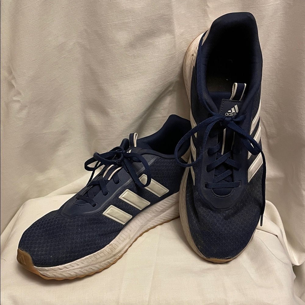 adidas Navy and White Men's Athletic Sneakers